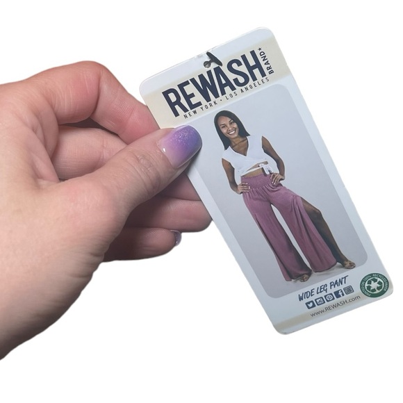 REWASH Wide Leg Pants with High Slits L NWT - Picture 7 of 7